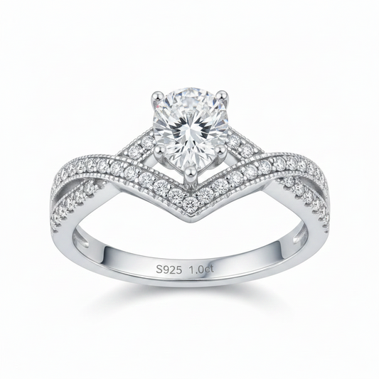 Moissanite Diamond Frame Ring