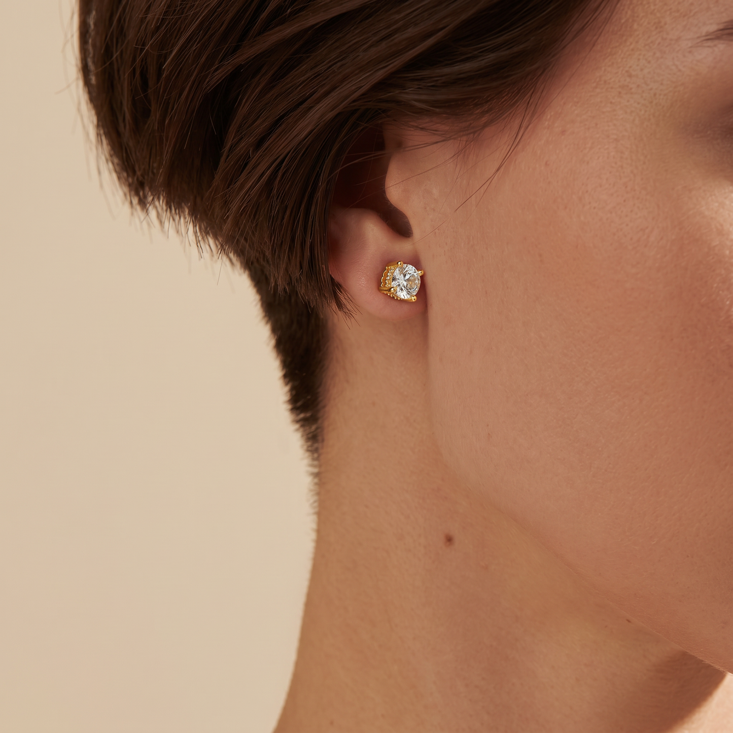 Moissanite Crown Ohrstecker