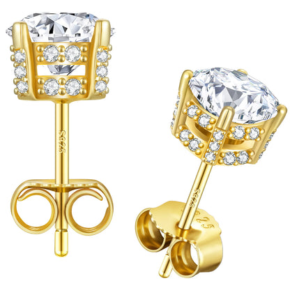 Moissanite Crown Ohrstecker