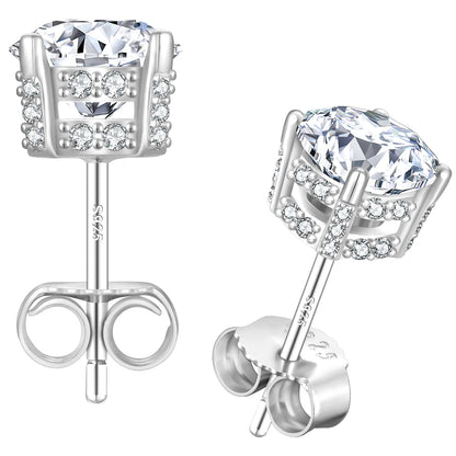Moissanite Crown Ohrstecker