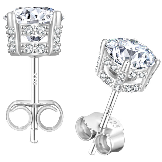 Moissanite Crown Ohrstecker
