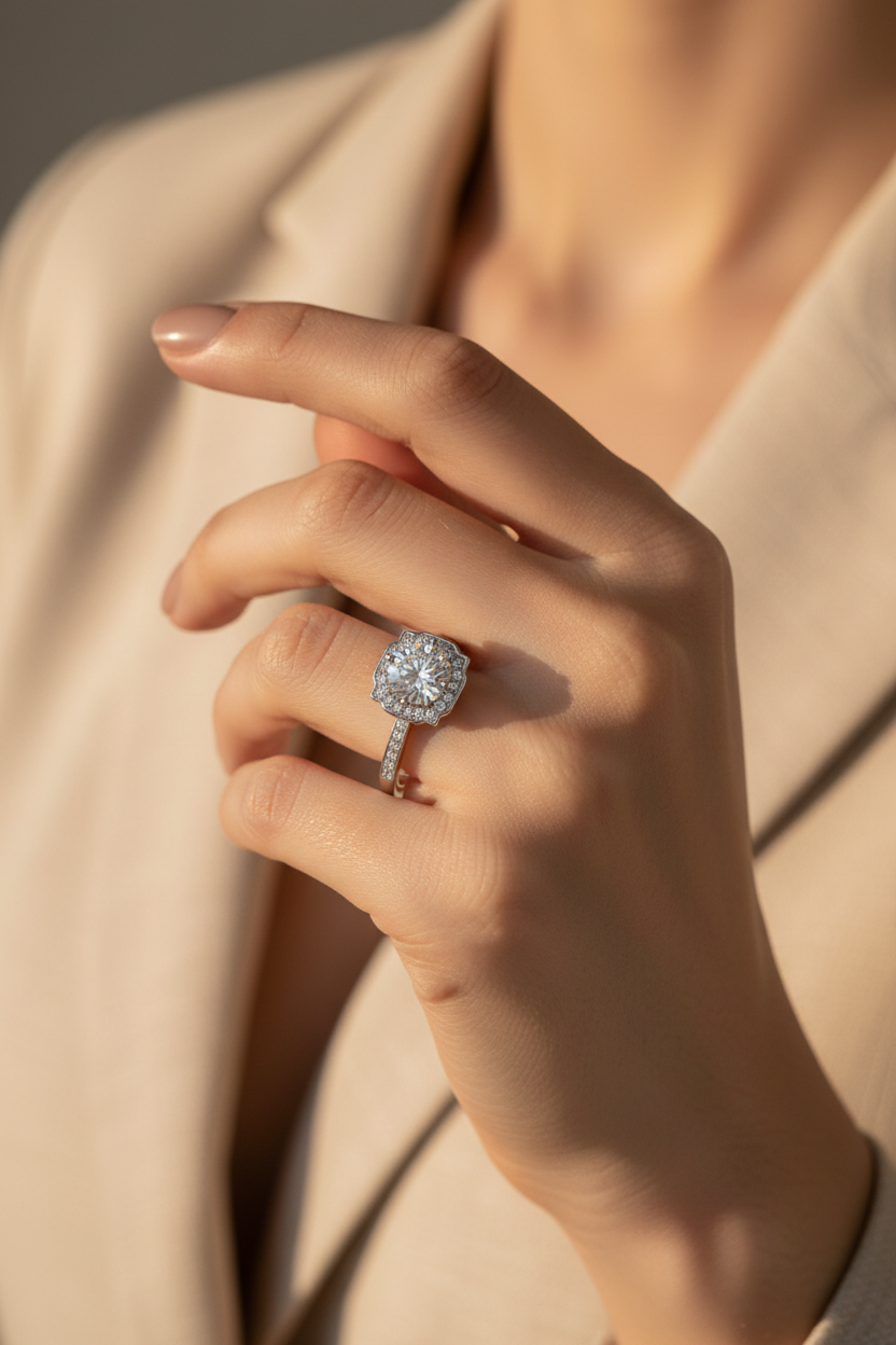 Moissanite Alpine Ring