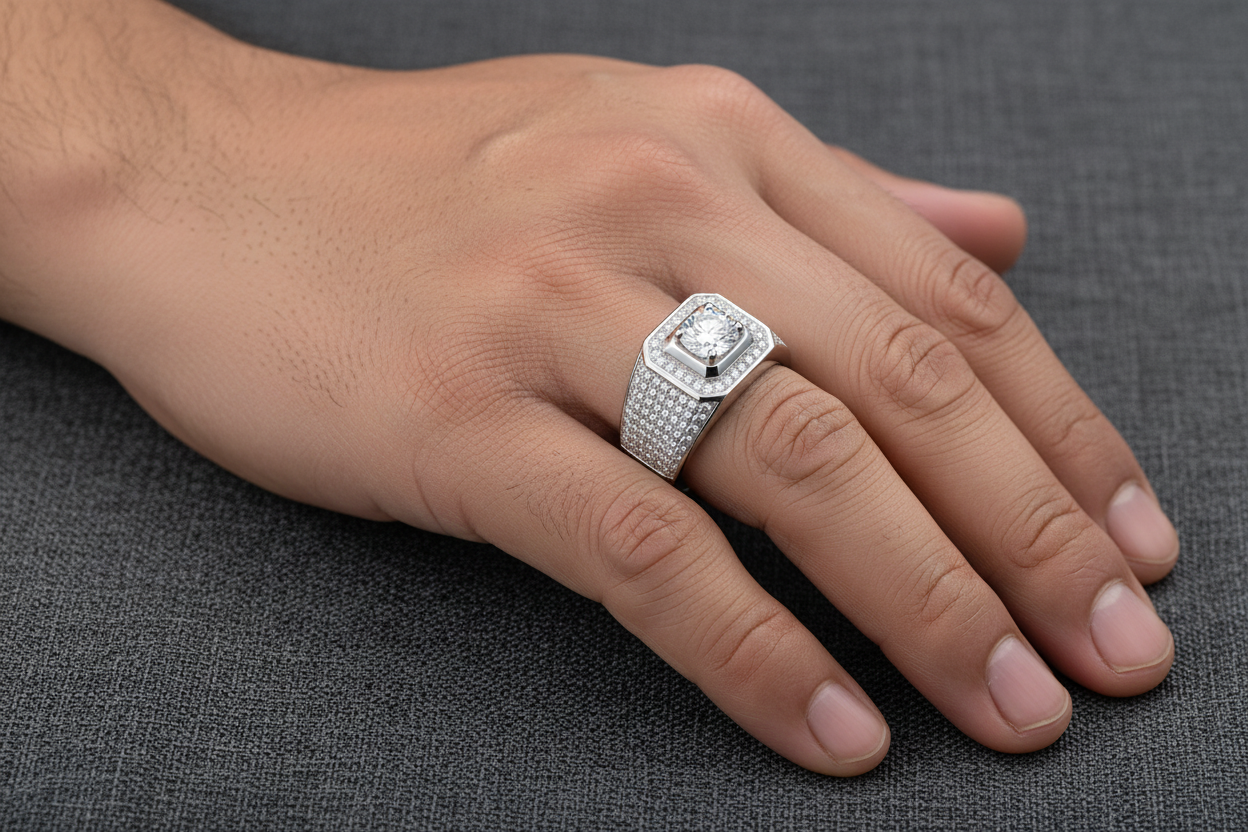Moissanite Axis Ring