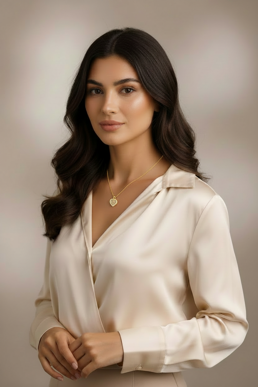 Moissanite Cœur Double Entourage Kette