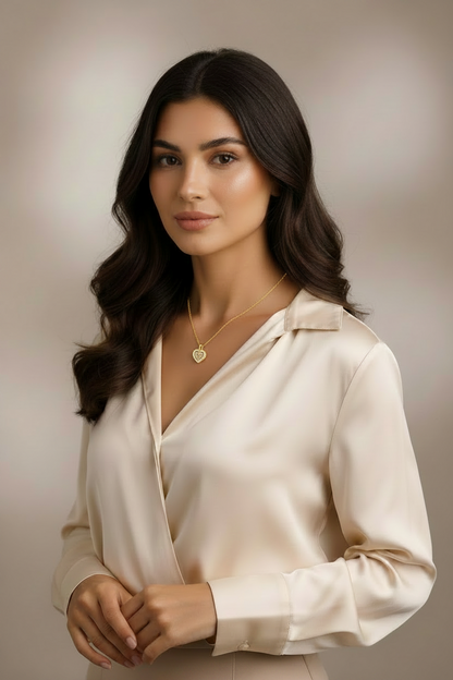 Moissanite Cœur Double Entourage Kette