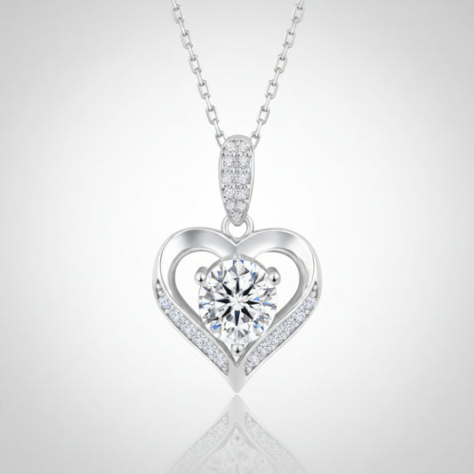 Moissanite Cœur Entouré Kette