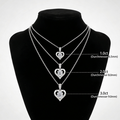 Moissanite Cœur Entouré Kette
