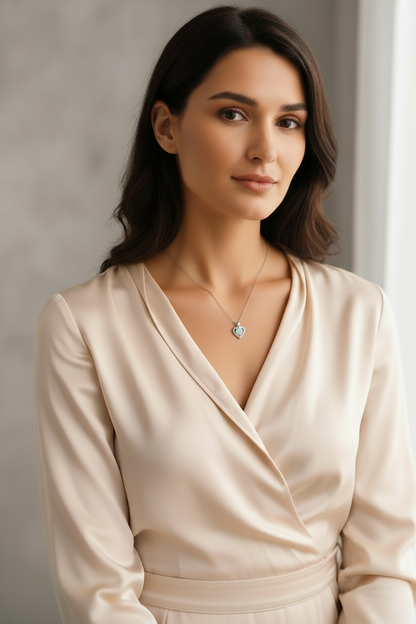 Moissanite Cœur Entouré Kette