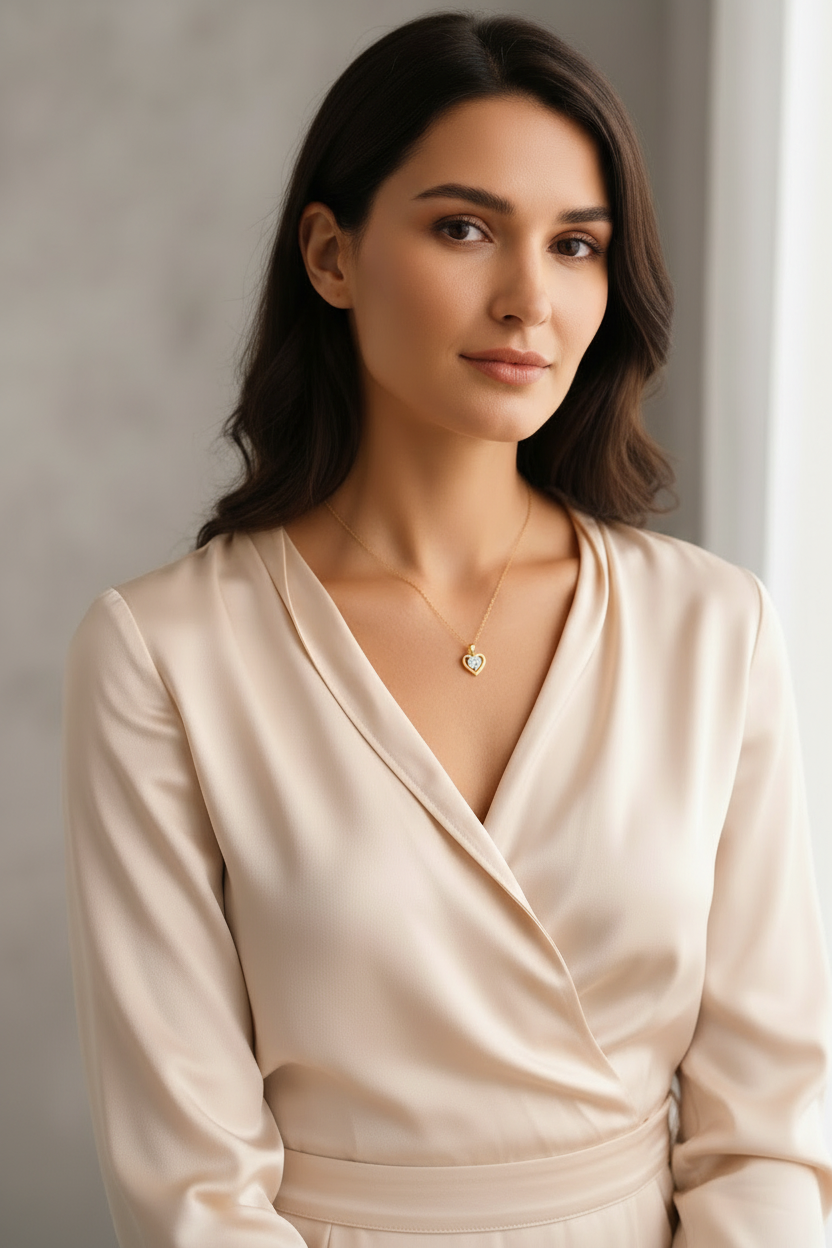 Moissanite Cœur Entouré Kette