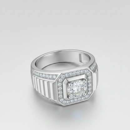 Moissanite Crest Herrenring
