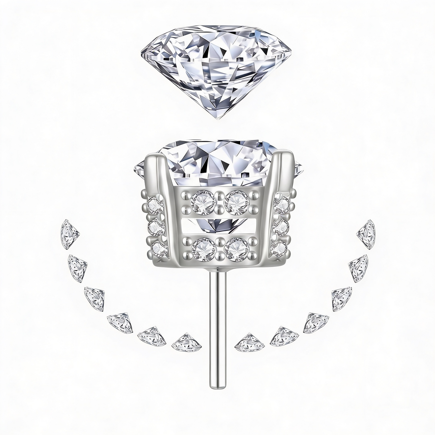 Moissanite Crown Ohrstecker