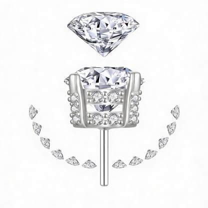 Moissanite Crown Ohrstecker