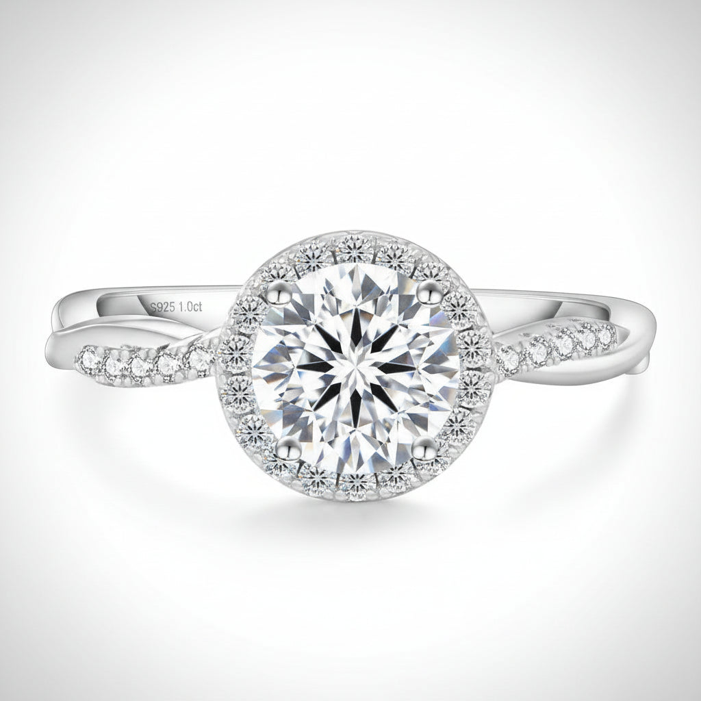 Moissanite Crystal Ring