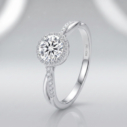 Moissanite Crystal Ring