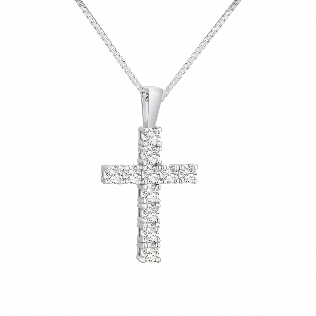 Moissanite Damen-Kreuzkette