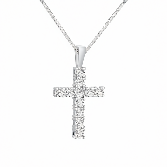 Moissanite Damen-Kreuzkette