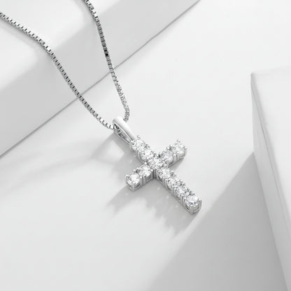 Moissanite Damen-Kreuzkette