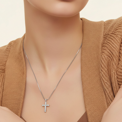 Moissanite Damen-Kreuzkette