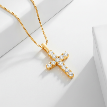 Moissanite Damen-Kreuzkette