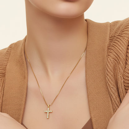 Moissanite Damen-Kreuzkette