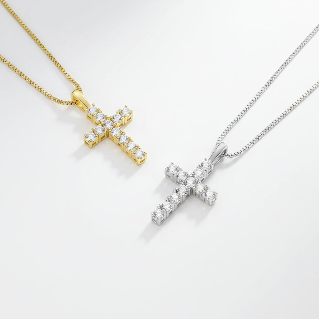 Moissanite Damen-Kreuzkette
