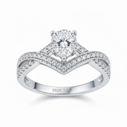 Moissanite Diamond Frame Ring