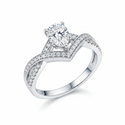 Moissanite Diamond Frame Ring