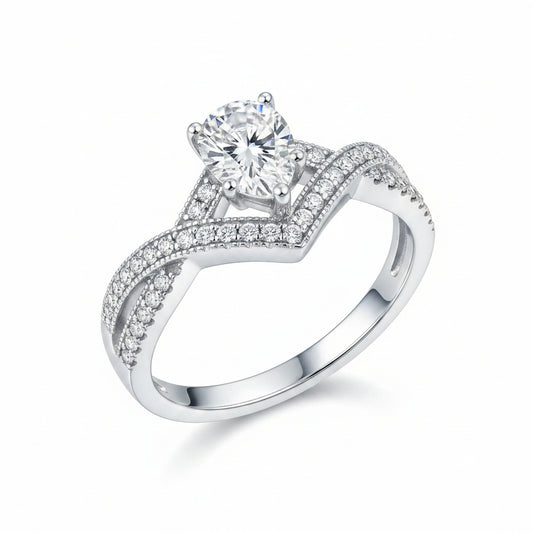 Moissanite Diamond Frame Ring