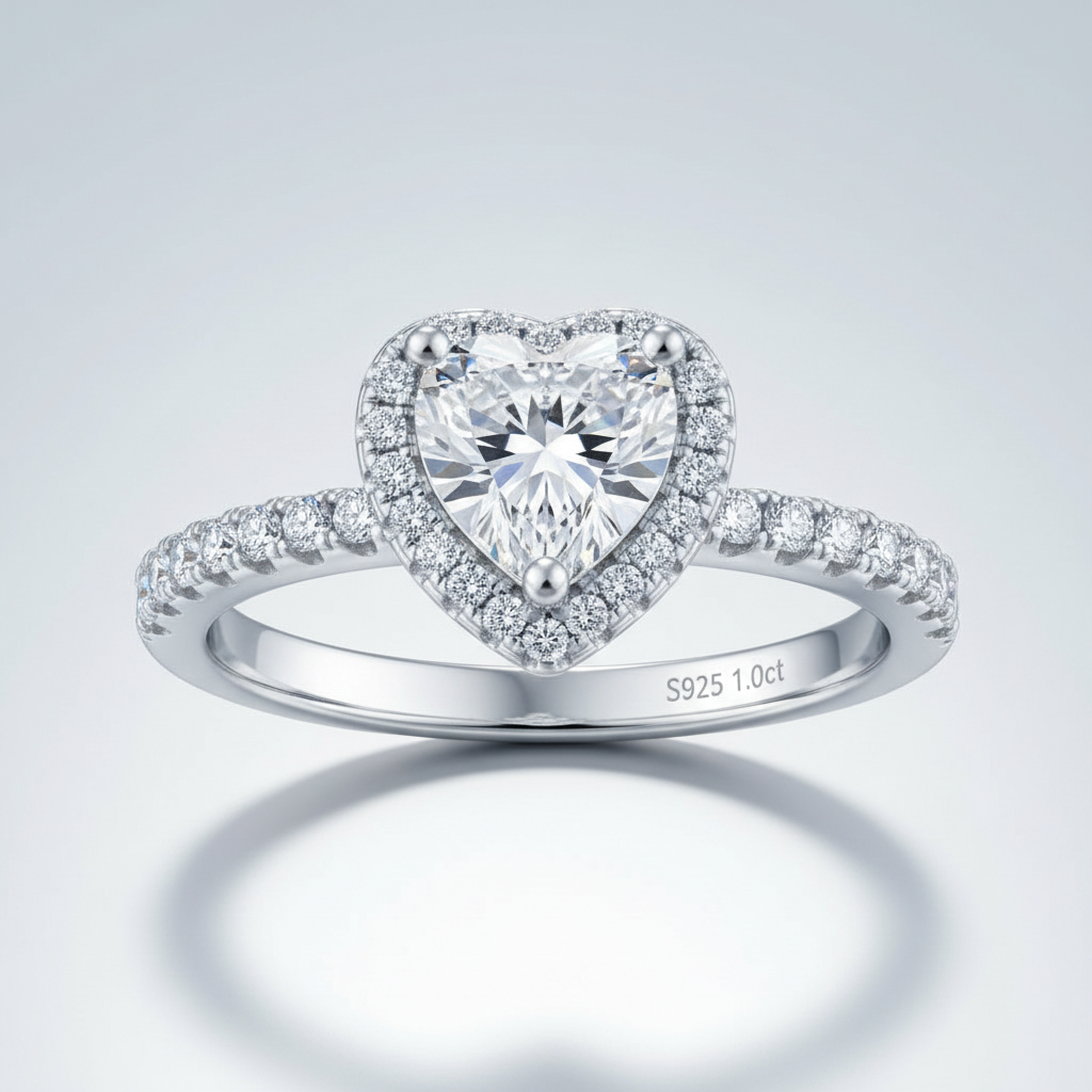 Moissanite Doppel Herz Ring