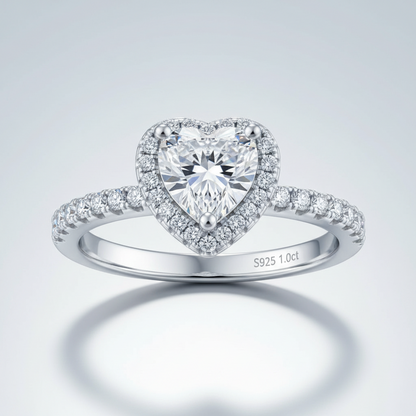 Moissanite Doppel Herz Ring