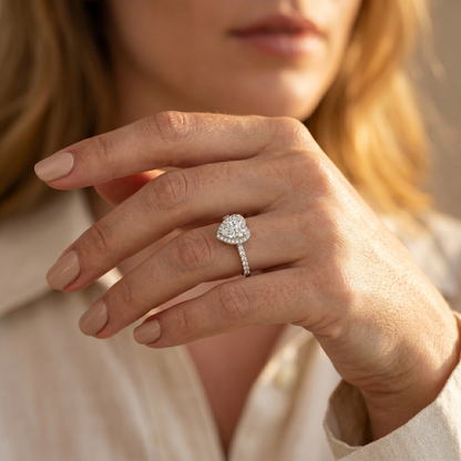 Moissanite Doppel Herz Ring