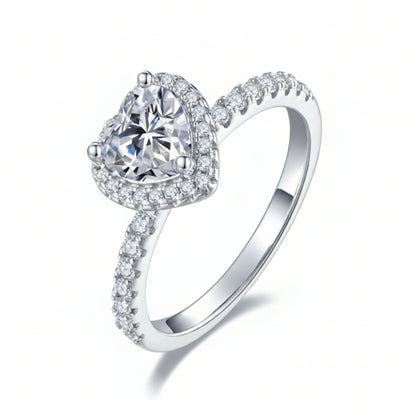 Moissanite Doppel Herz Ring