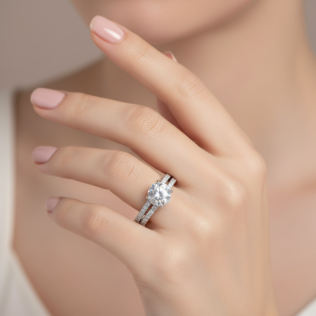 Moissanite Duo Ring-Set