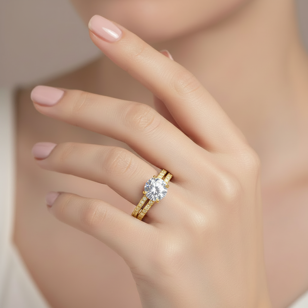 Moissanite Duo Ring-Set