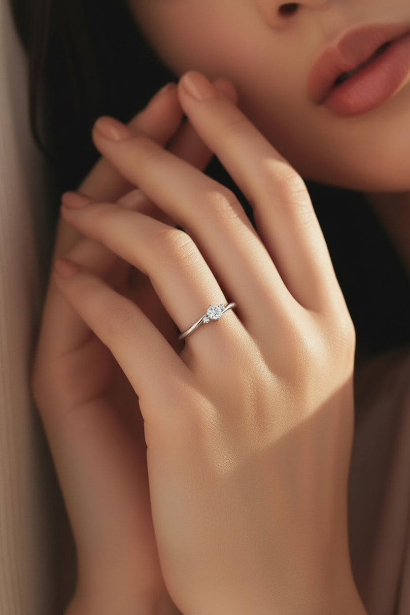 Moissanite Elven Ring