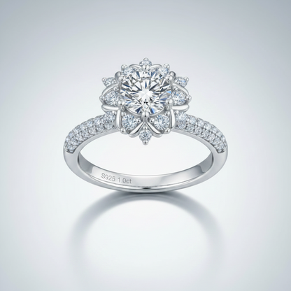 Moissanite Flower Ring