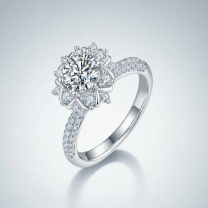 Moissanite Flower Ring