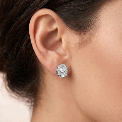 Moissanite Halo Ohrstecker