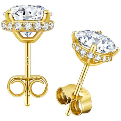 Moissanite Halo Ohrstecker