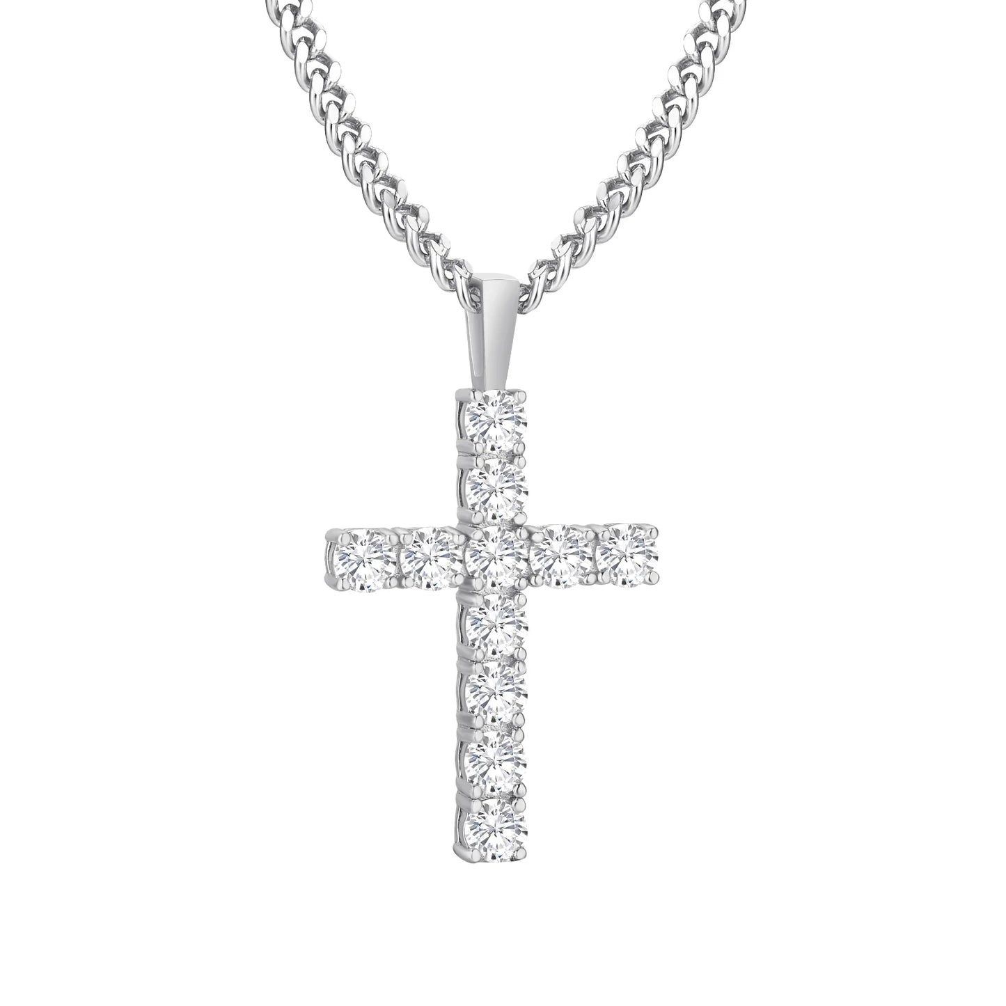 Moissanite Herren-Kreuzkette