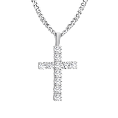 Moissanite Herren-Kreuzkette