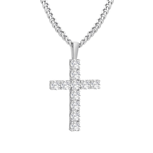 Moissanite Herren-Kreuzkette