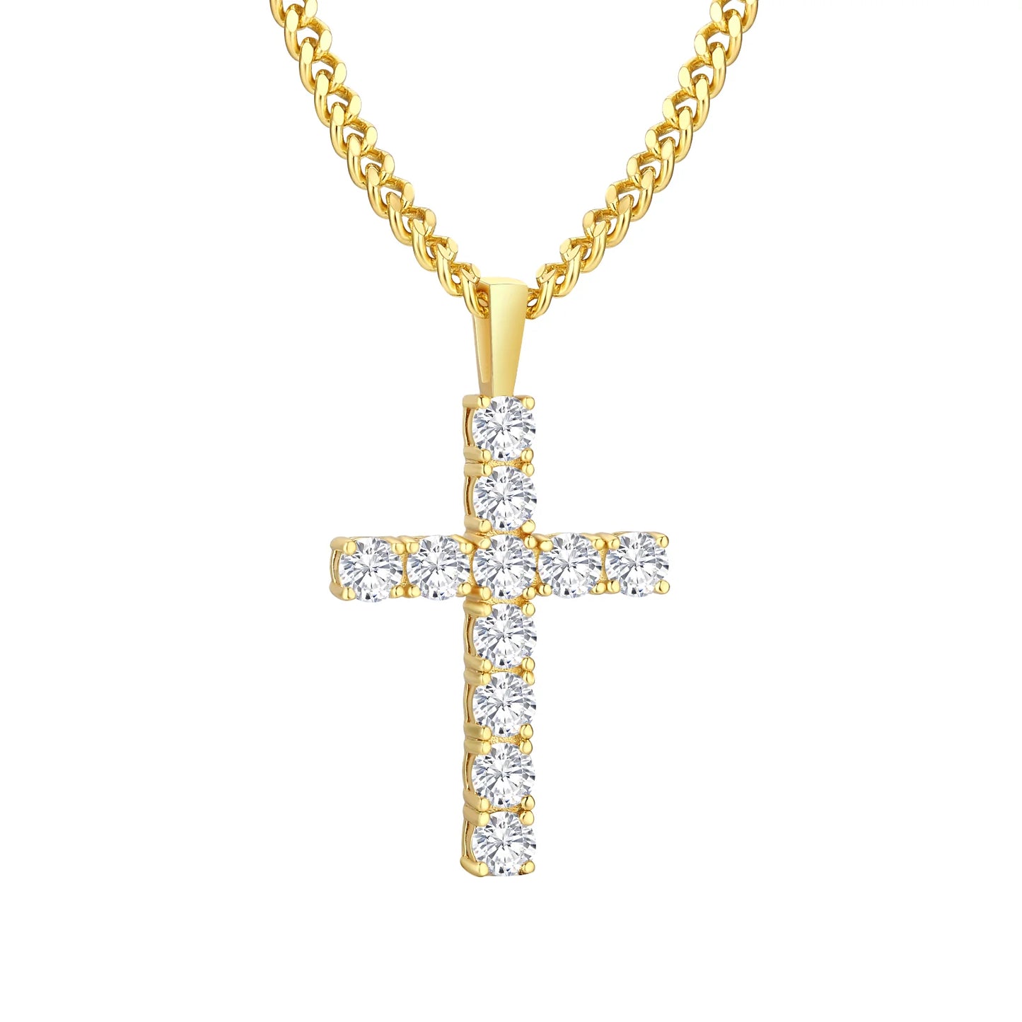 Moissanite Herren-Kreuzkette