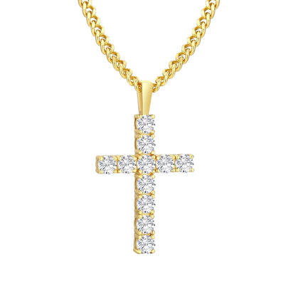 Moissanite Herren-Kreuzkette