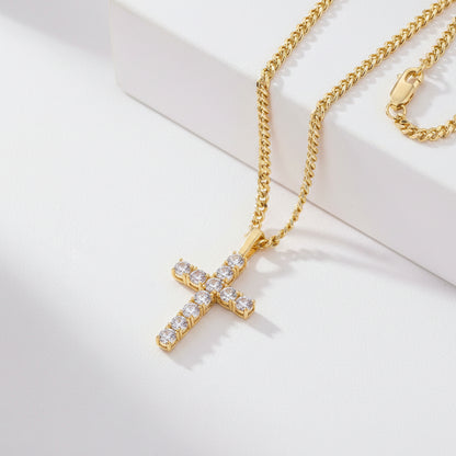 Moissanite Herren-Kreuzkette