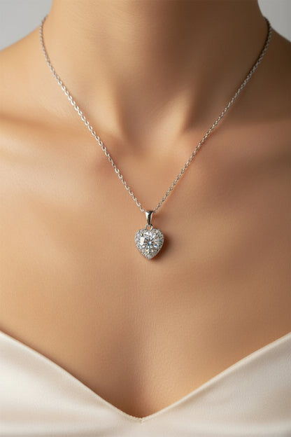 Moissanite Herz Halskette