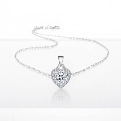 Moissanite Herz Halskette