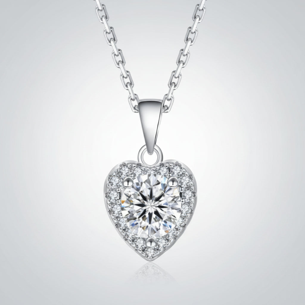 Moissanite Herz Halskette