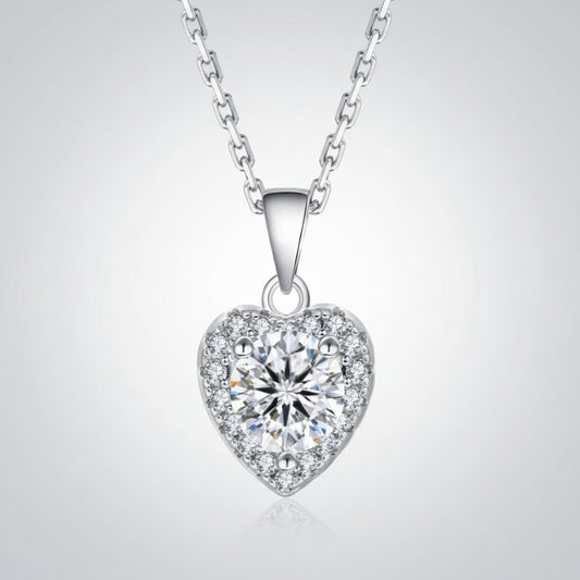 Moissanite Herz Halskette