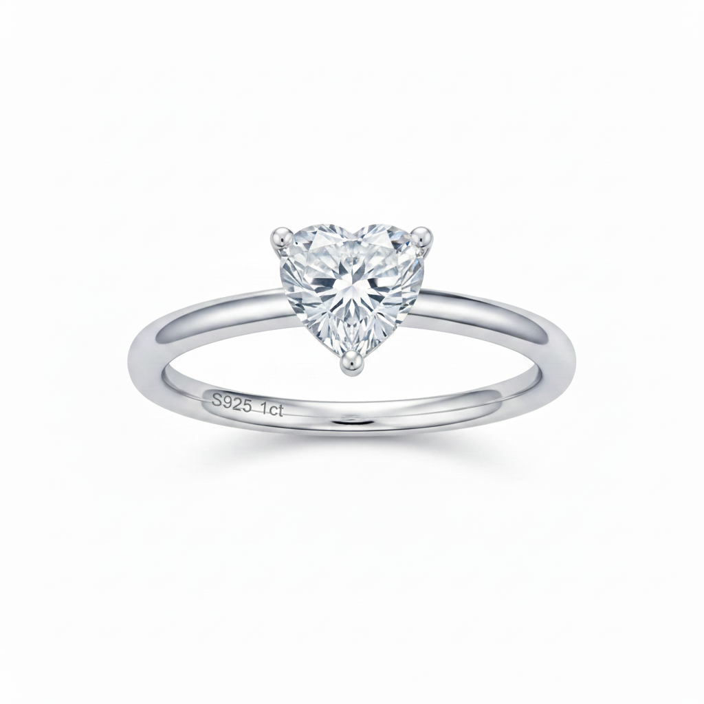 Moissanite Herz Ring